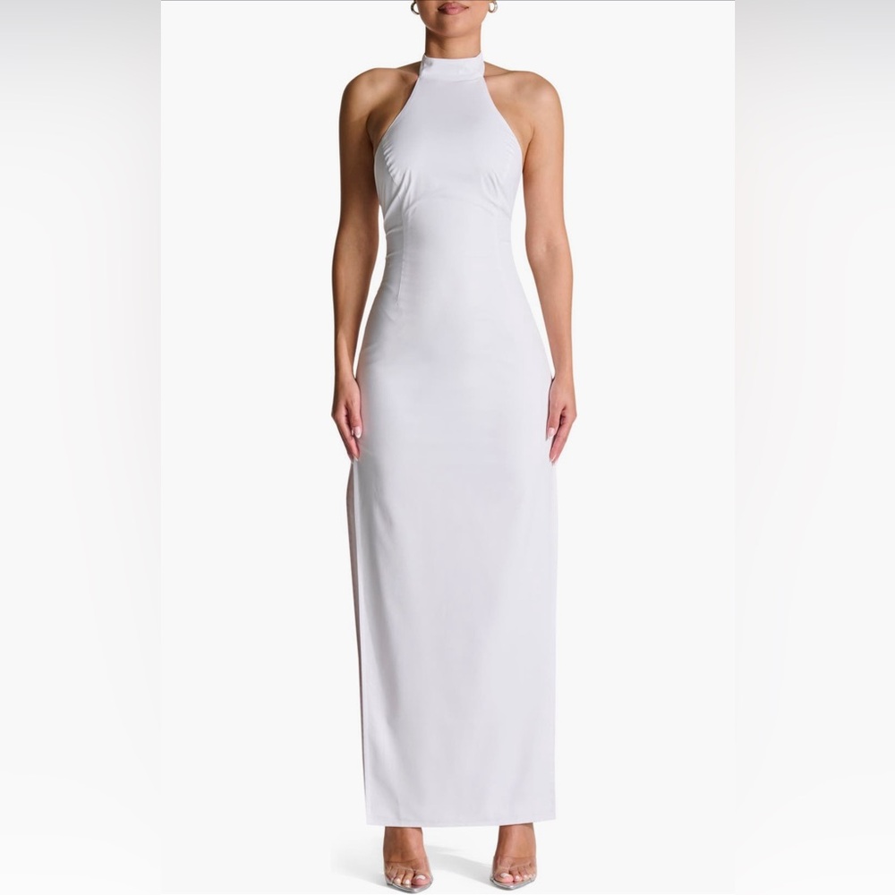 🦢NWT🦢 Naked Wardrobe Corset Halter Shirting Dress